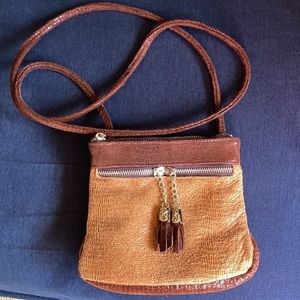 GG Boss genuine USA two toned leather long strapped purse